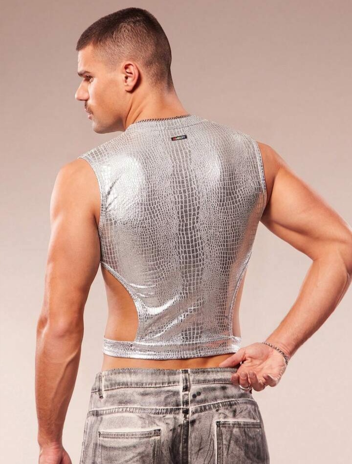 Men's Casual Hollow Out Round Neck Versatile Daily Wear Top
